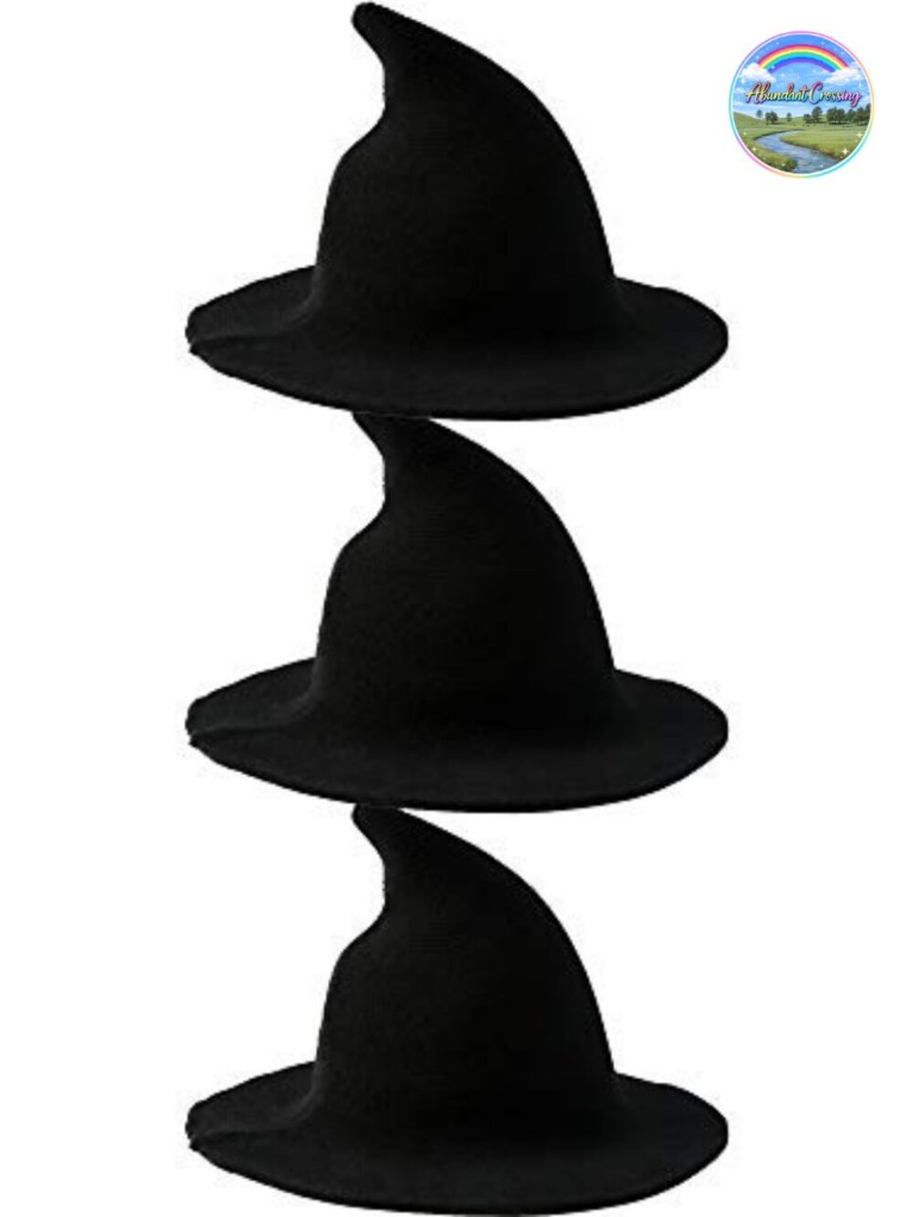 Wool Blend Witch Hat 3 Pack One Size Costume Accessory